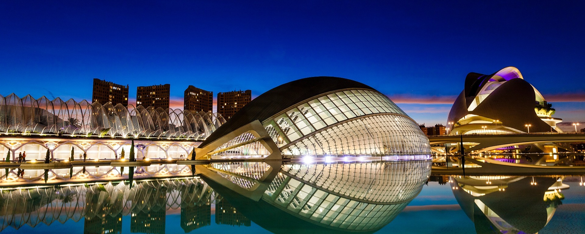 Museums in Valencia at night